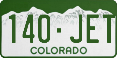 CO license plate 140JET