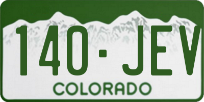 CO license plate 140JEV
