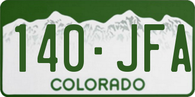 CO license plate 140JFA