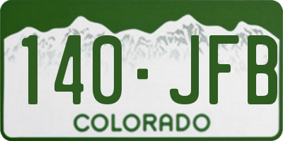 CO license plate 140JFB
