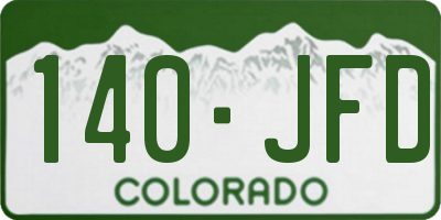 CO license plate 140JFD