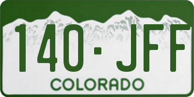 CO license plate 140JFF