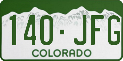 CO license plate 140JFG