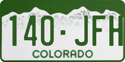 CO license plate 140JFH