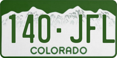 CO license plate 140JFL