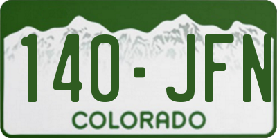CO license plate 140JFN