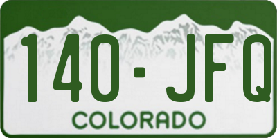 CO license plate 140JFQ