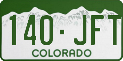 CO license plate 140JFT