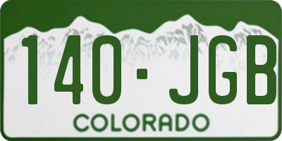 CO license plate 140JGB