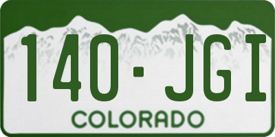 CO license plate 140JGI