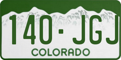 CO license plate 140JGJ