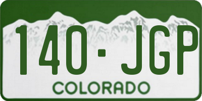CO license plate 140JGP