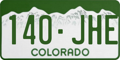 CO license plate 140JHE