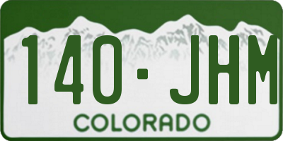 CO license plate 140JHM