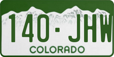 CO license plate 140JHW