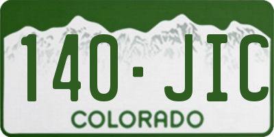 CO license plate 140JIC