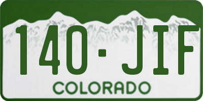 CO license plate 140JIF