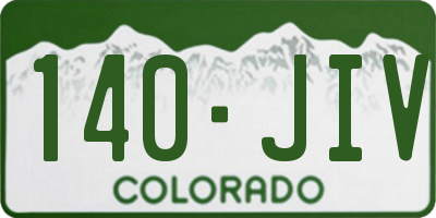 CO license plate 140JIV