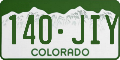 CO license plate 140JIY