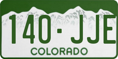 CO license plate 140JJE