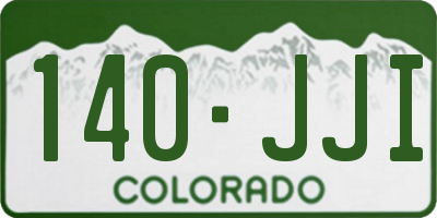 CO license plate 140JJI