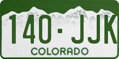 CO license plate 140JJK