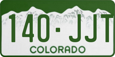 CO license plate 140JJT