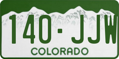 CO license plate 140JJW