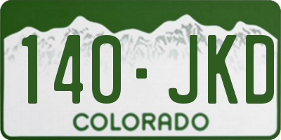 CO license plate 140JKD