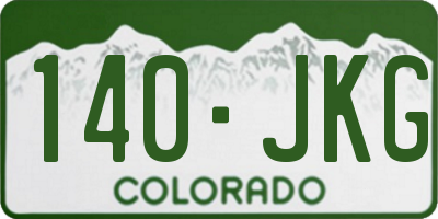 CO license plate 140JKG