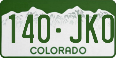 CO license plate 140JKO