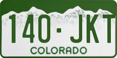 CO license plate 140JKT