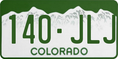 CO license plate 140JLJ