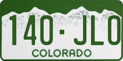 CO license plate 140JLO