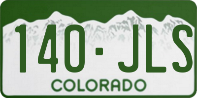 CO license plate 140JLS