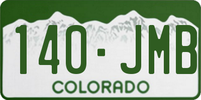 CO license plate 140JMB