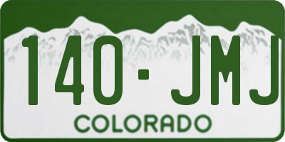 CO license plate 140JMJ