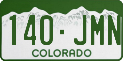 CO license plate 140JMN