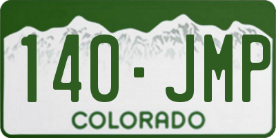 CO license plate 140JMP