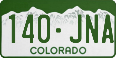 CO license plate 140JNA