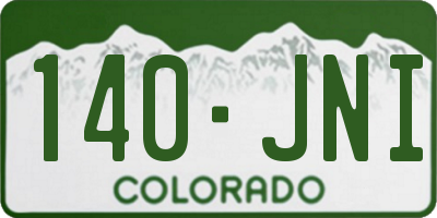 CO license plate 140JNI