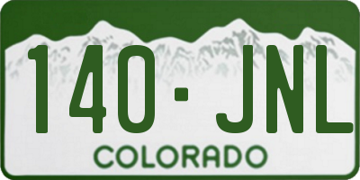 CO license plate 140JNL