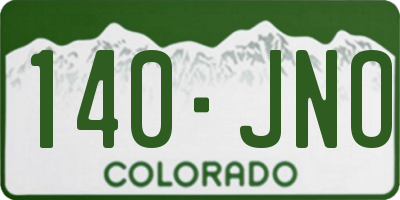 CO license plate 140JNO