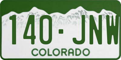 CO license plate 140JNW