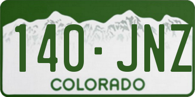 CO license plate 140JNZ