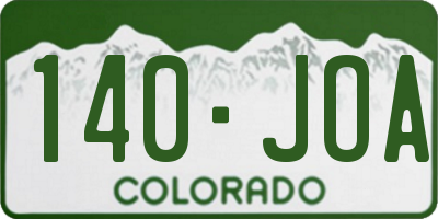 CO license plate 140JOA