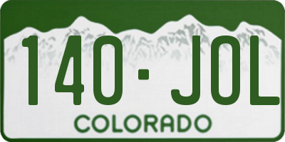 CO license plate 140JOL