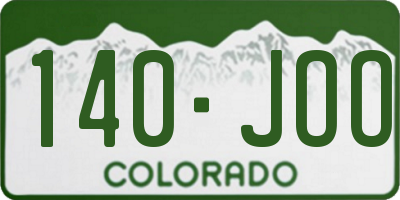 CO license plate 140JOO