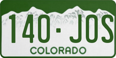 CO license plate 140JOS