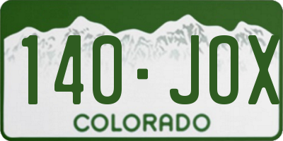 CO license plate 140JOX